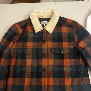 Bridge and Burn Women’s Brown and Green Plaid Jacket